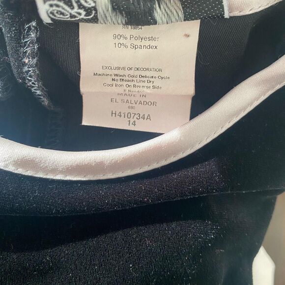 Rare Editions Coquette Whimsygoth Black Pink Drop Waist Mini Bow Velvet Dress S - Picture 8 of 8